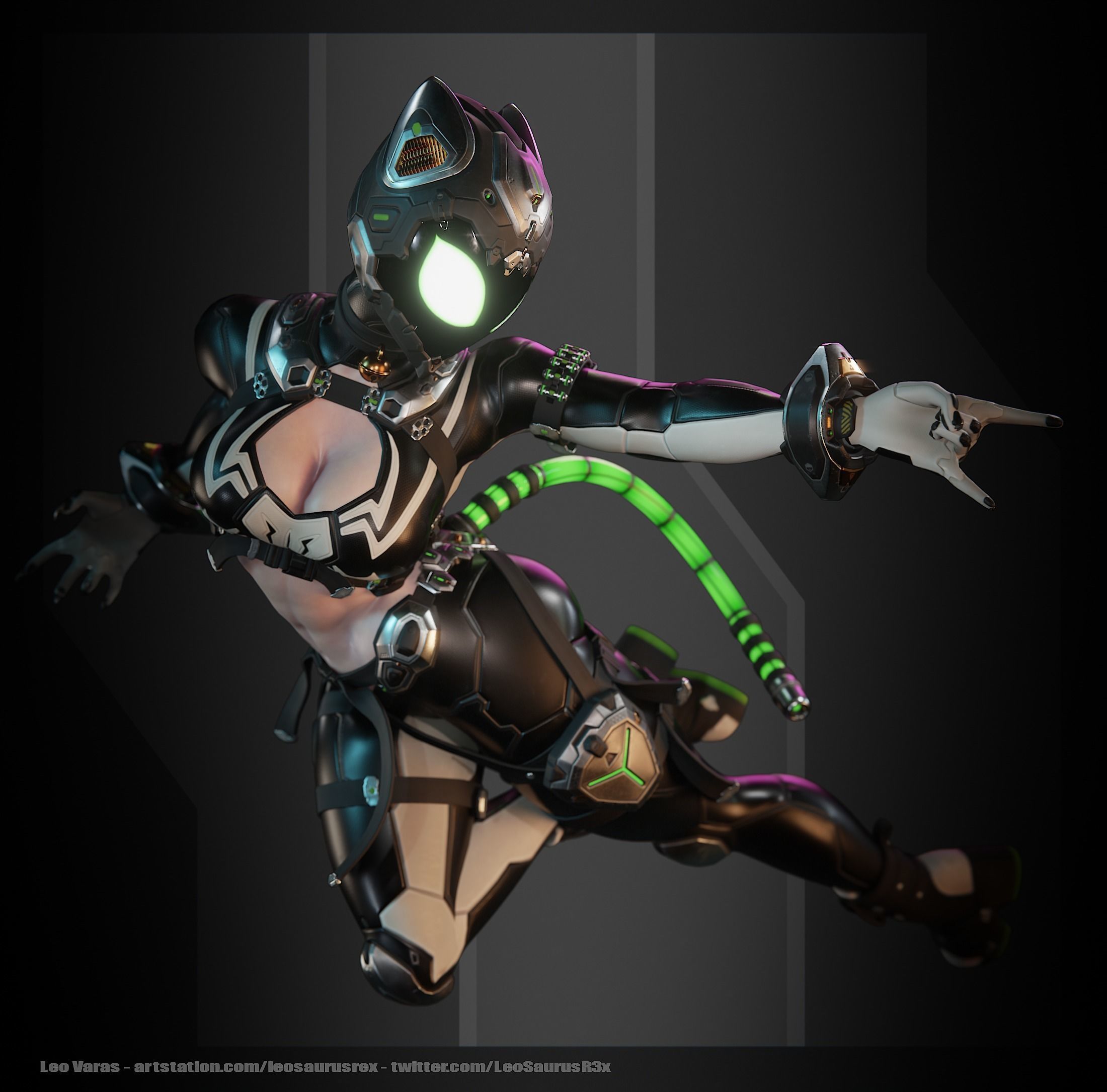 SpiderCat Low-poly 3D model_15