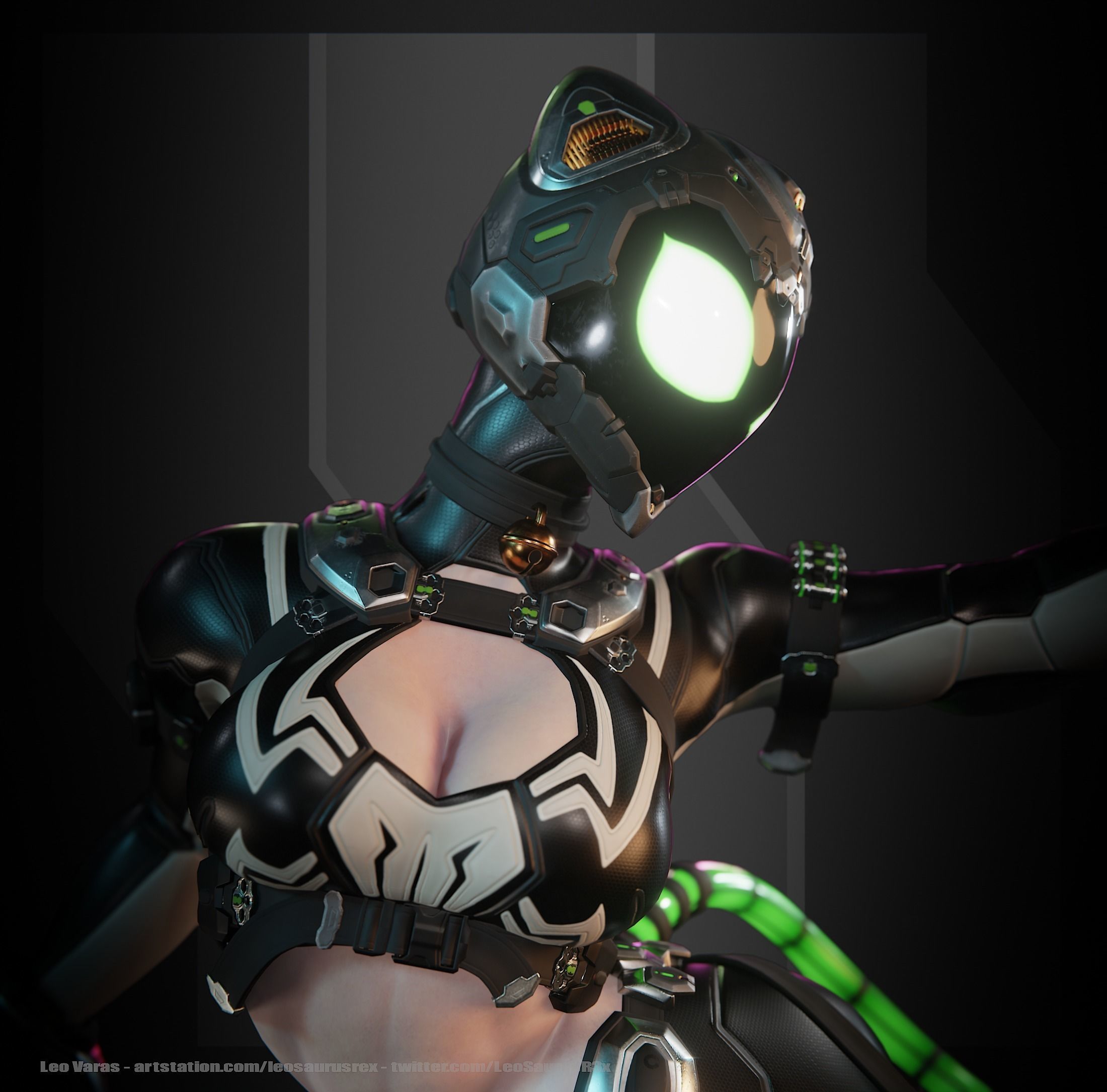 SpiderCat Low-poly 3D model_16