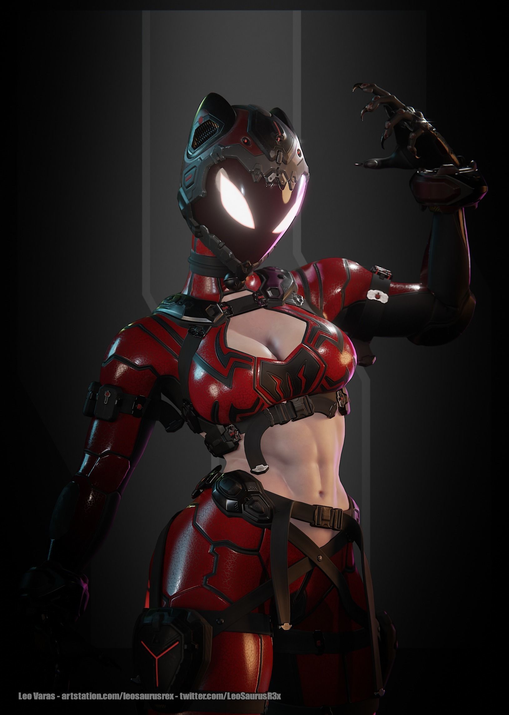 SpiderCat Low-poly 3D model_7