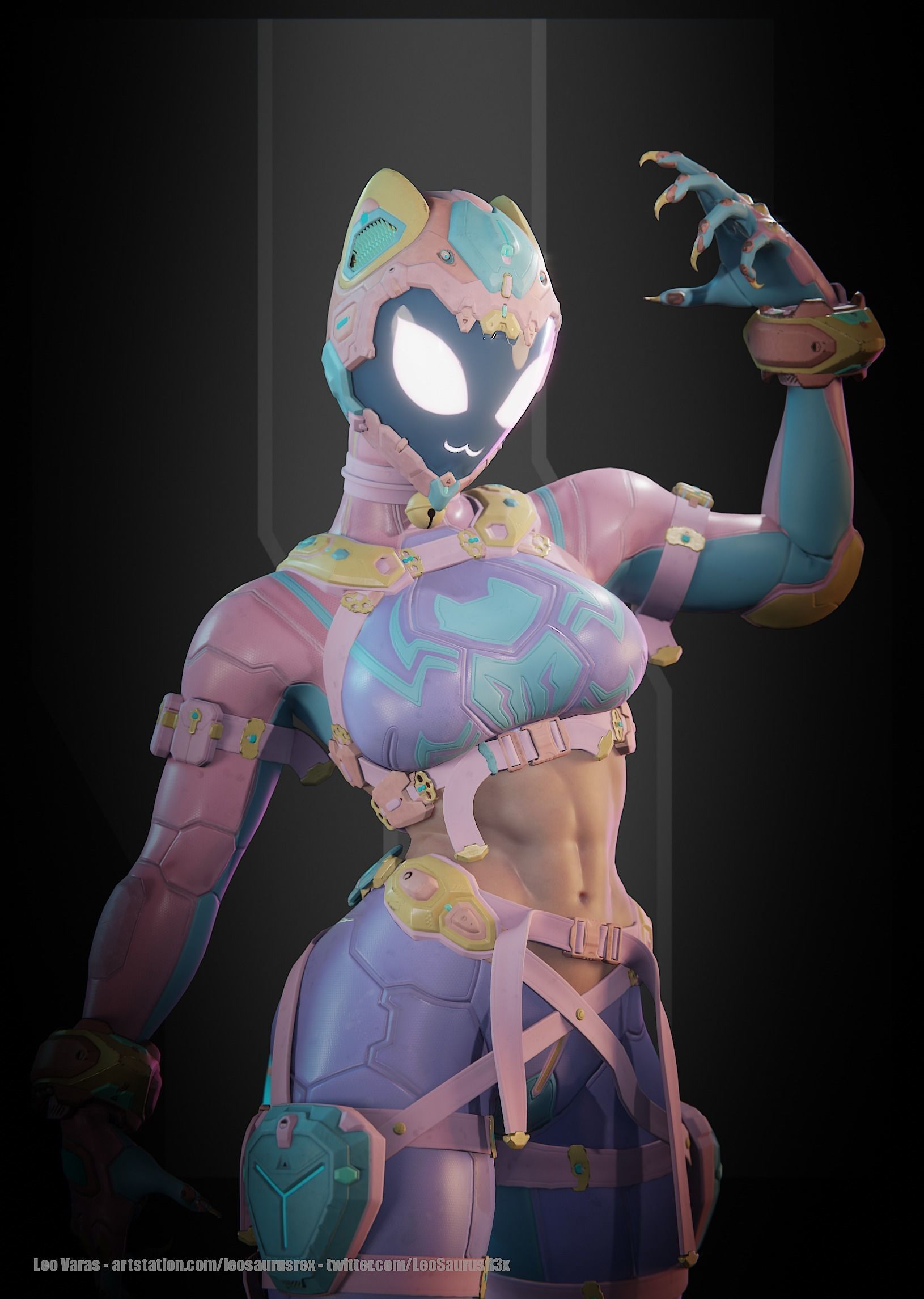 SpiderCat Low-poly 3D model_11