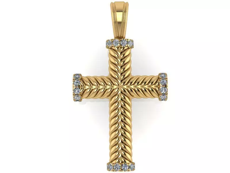 Engraving Cross Pendant 1358 3D print model