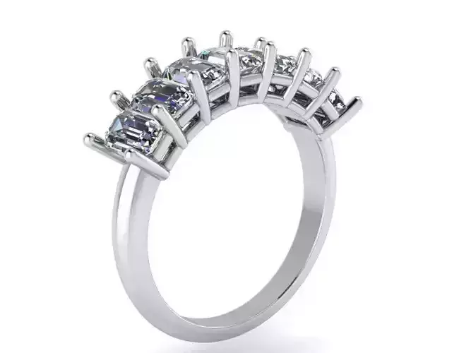 Emerald Diamond Band Ring 1360