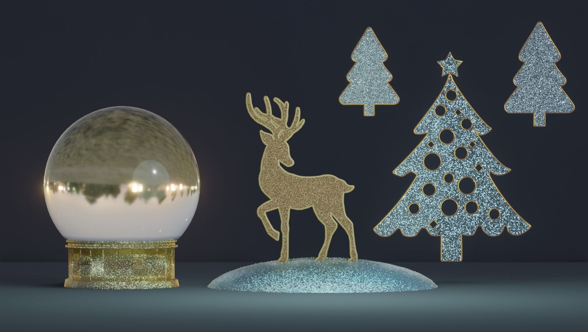 Snowglobe with snowfall 3D model_2