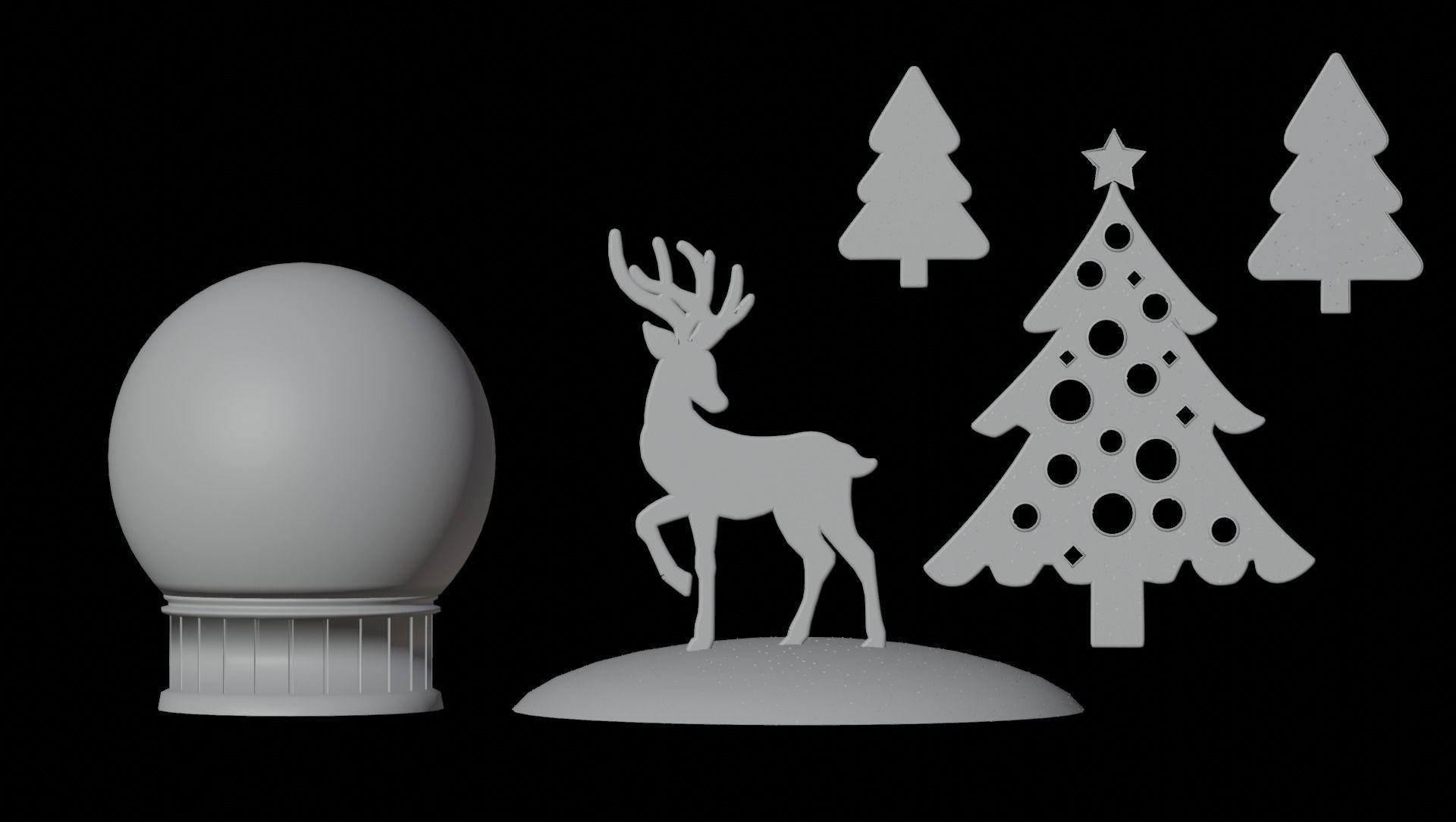 Snowglobe with snowfall 3D model_3