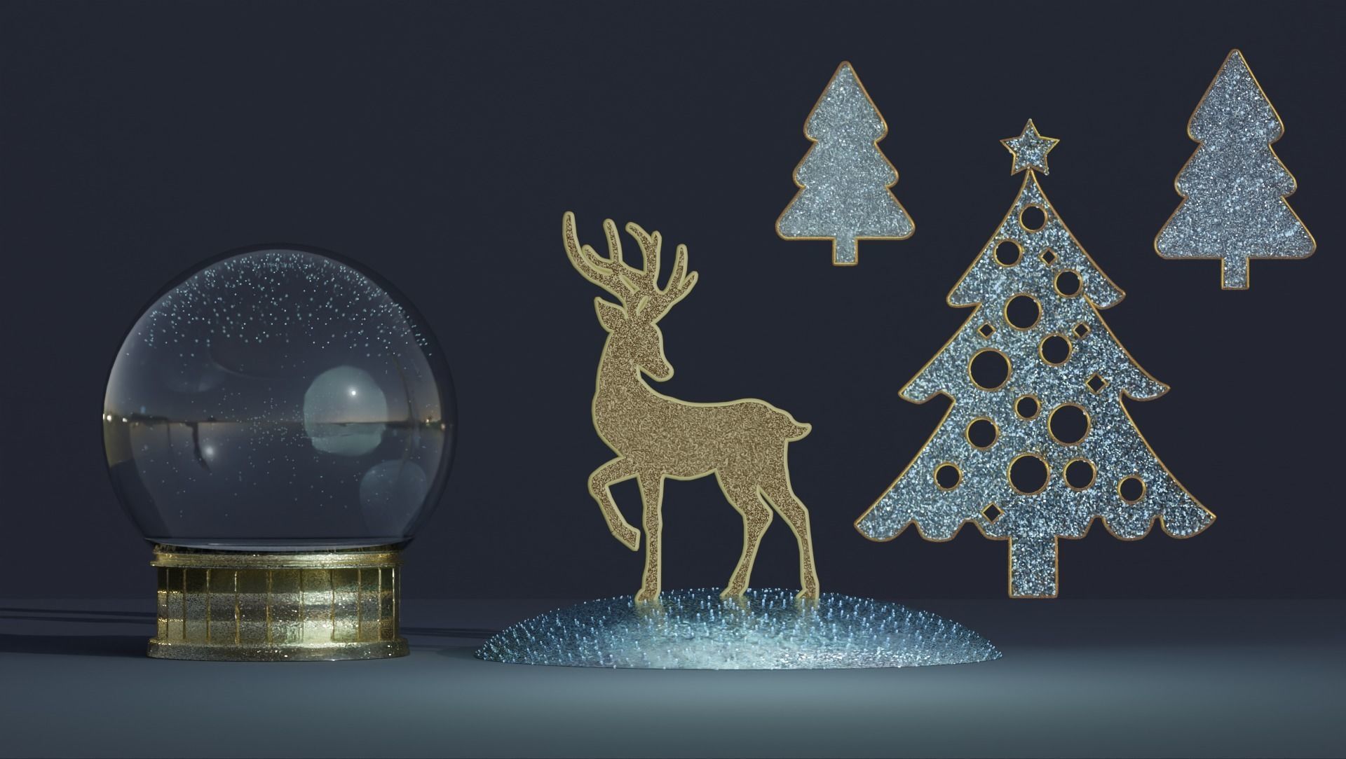 Snowglobe with snowfall 3D model_1
