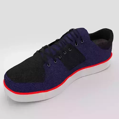 Blue Fabric Sneakers