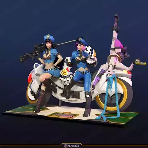 Piltovers Finest - Caitlyn Vi Jinx  3D print model