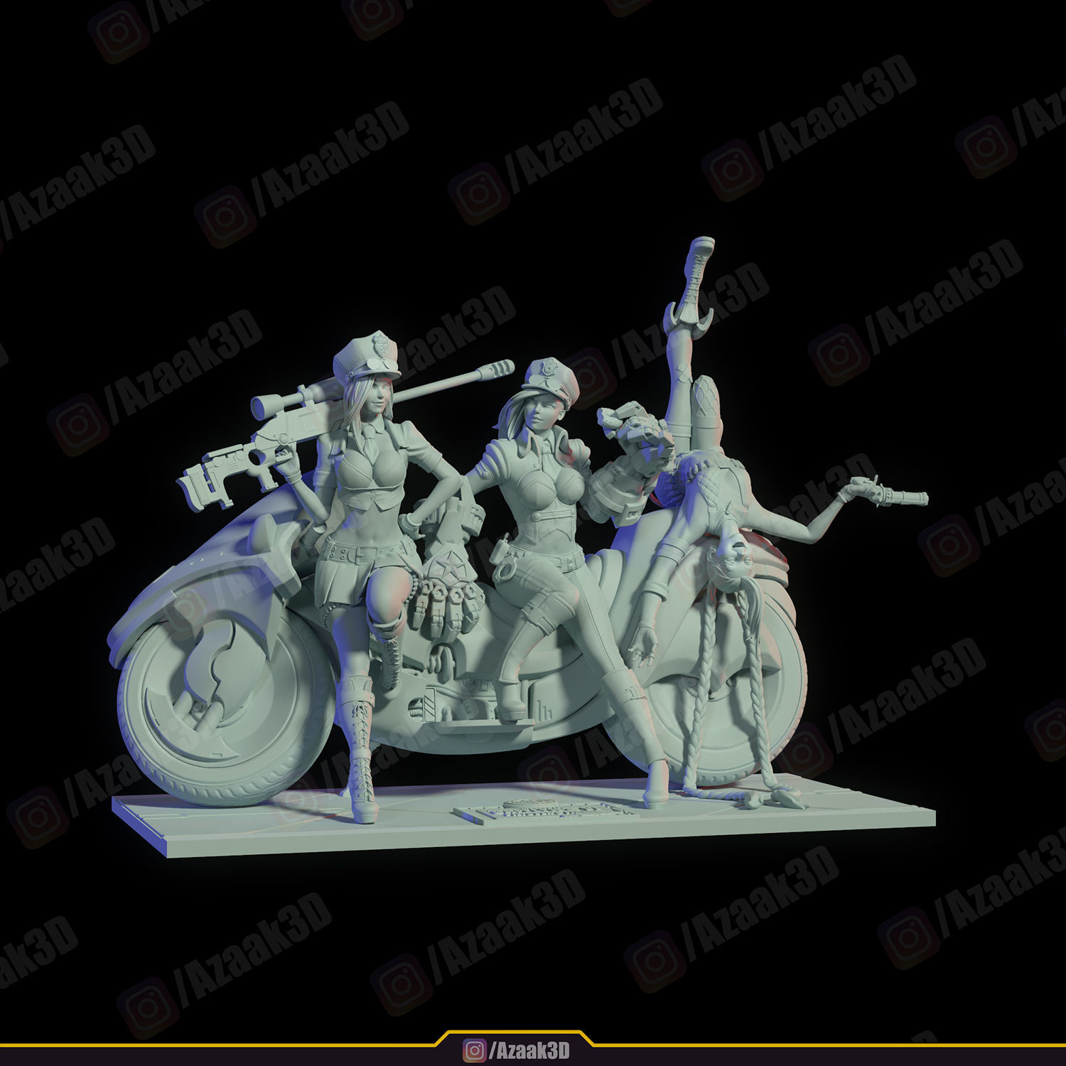 Piltovers Finest - Caitlyn Vi Jinx  3D print model_9