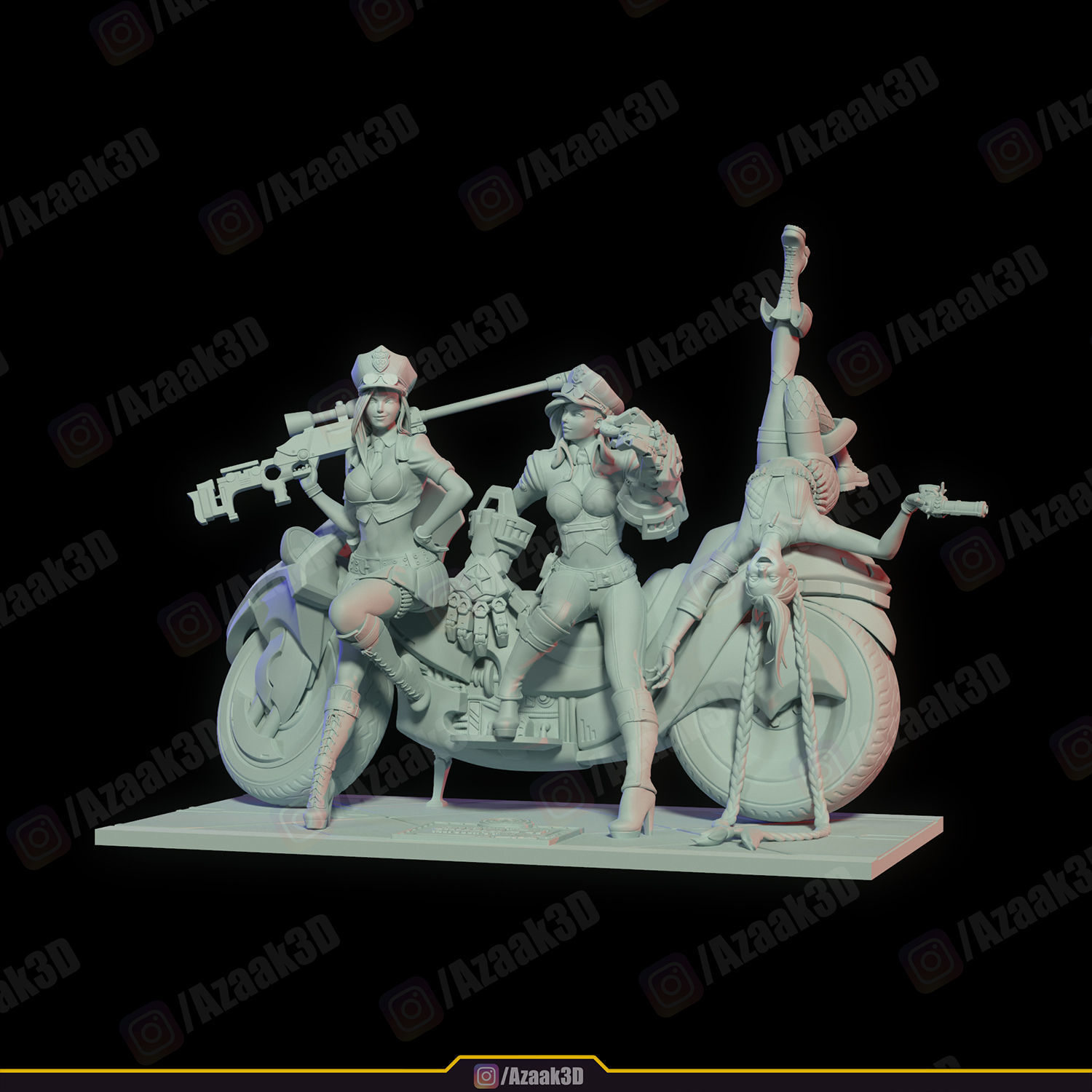Piltovers Finest - Caitlyn Vi Jinx  3D print model_27
