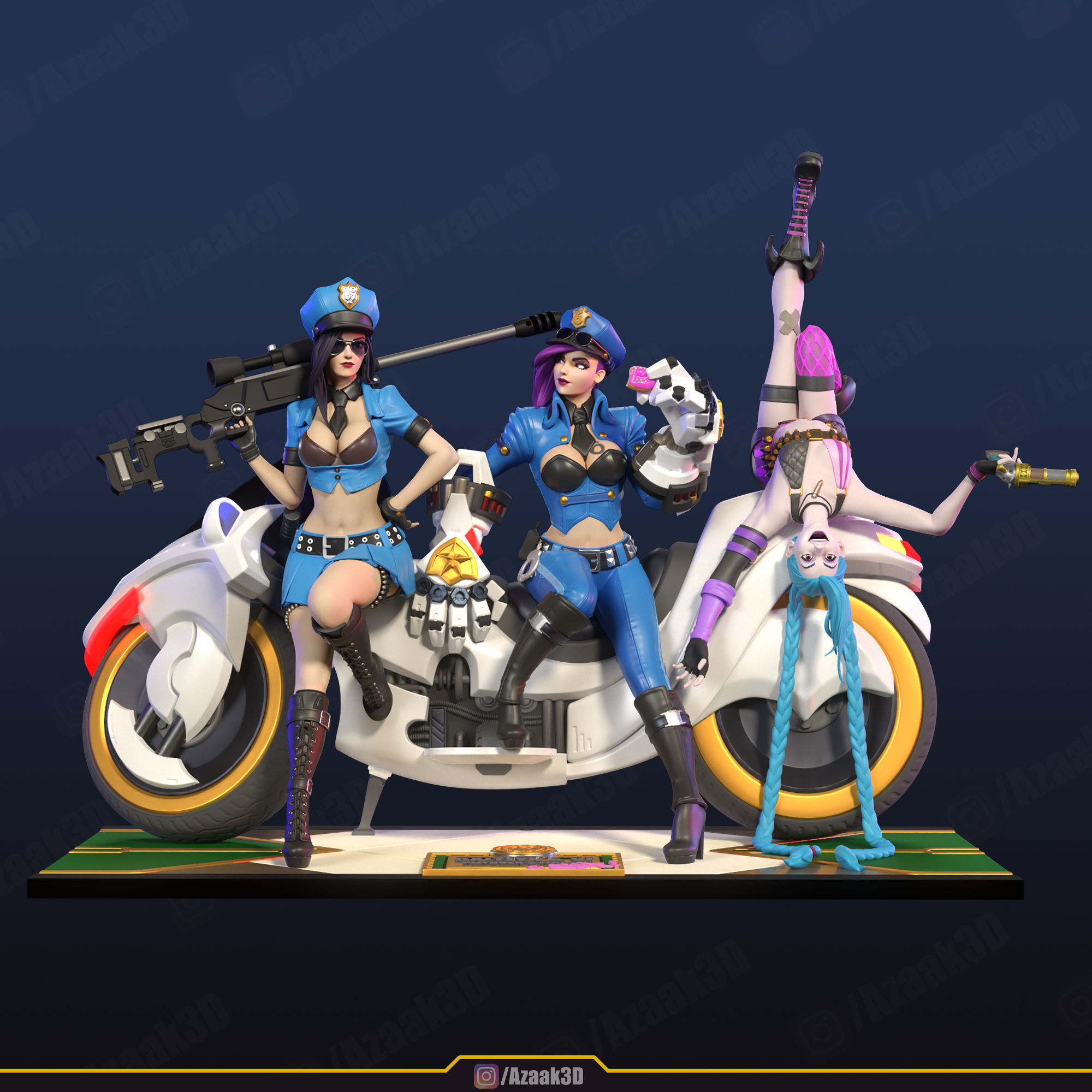 Piltovers Finest - Caitlyn Vi Jinx  3D print model_1