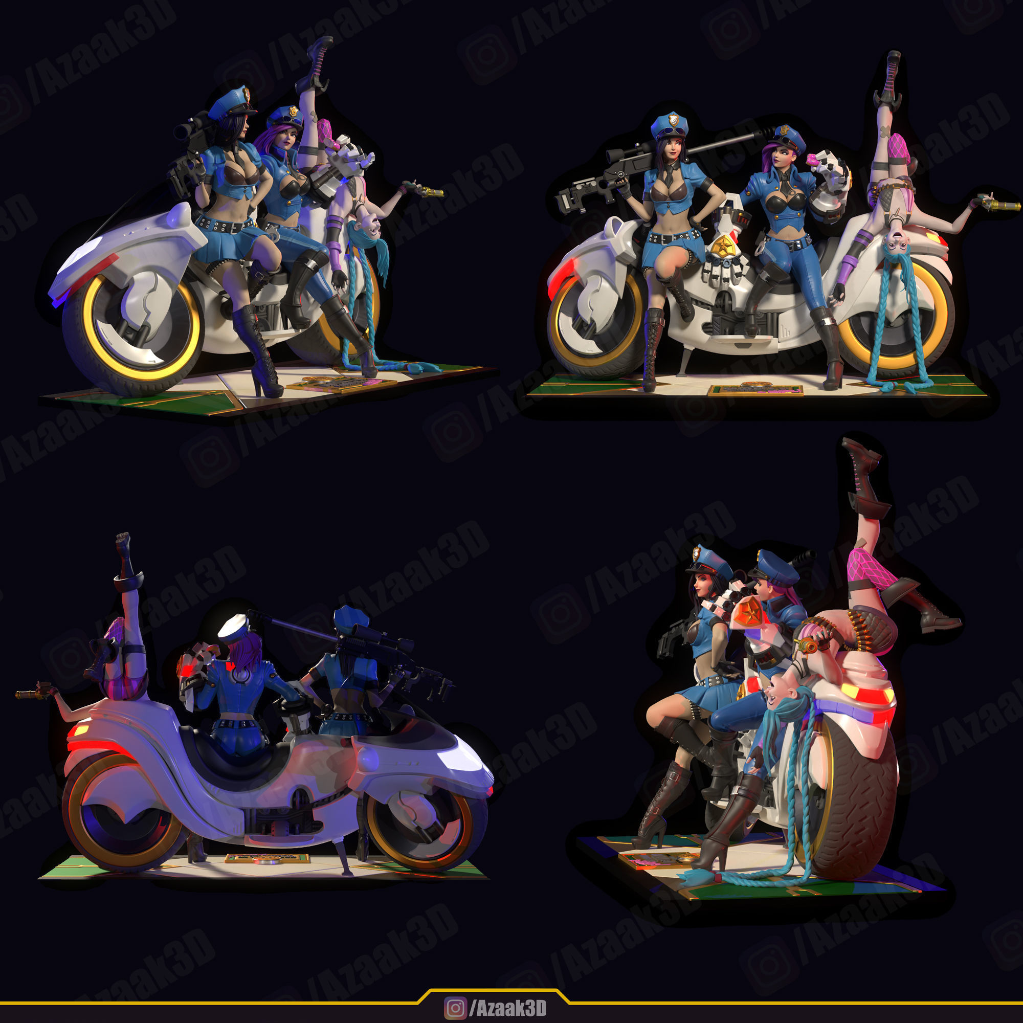 Piltovers Finest - Caitlyn Vi Jinx  3D print model_5