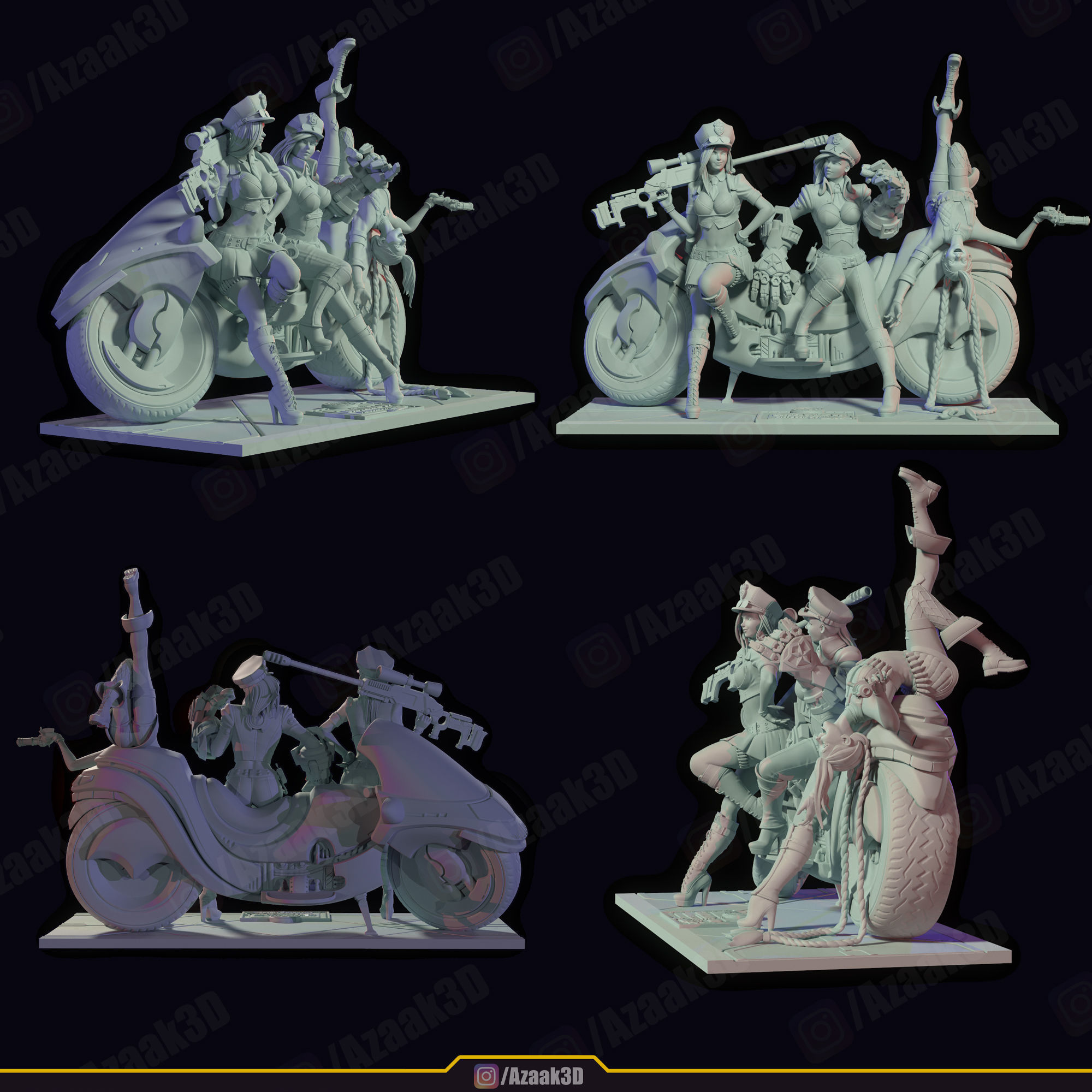 Piltovers Finest - Caitlyn Vi Jinx  3D print model_6