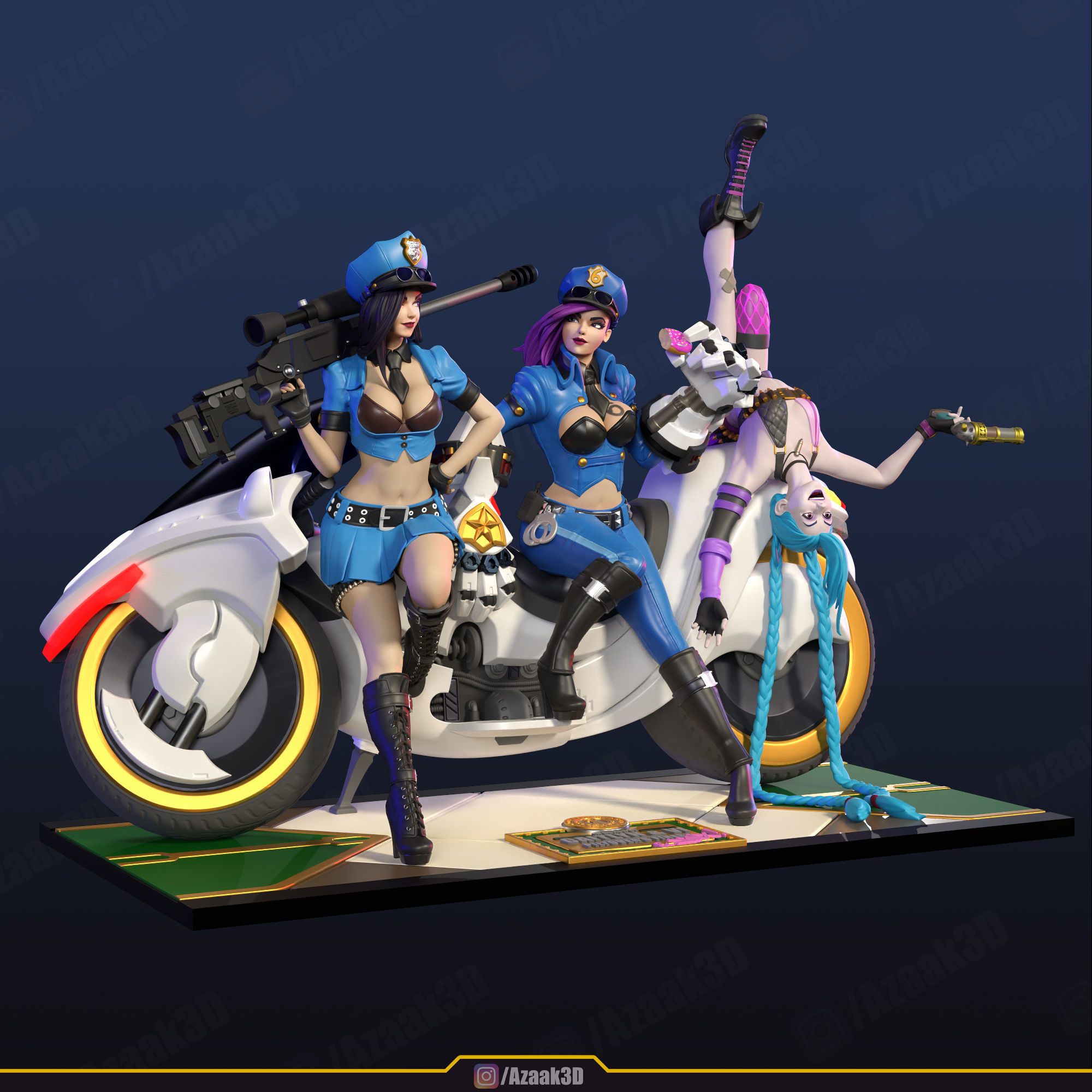 Piltovers Finest - Caitlyn Vi Jinx  3D print model_2