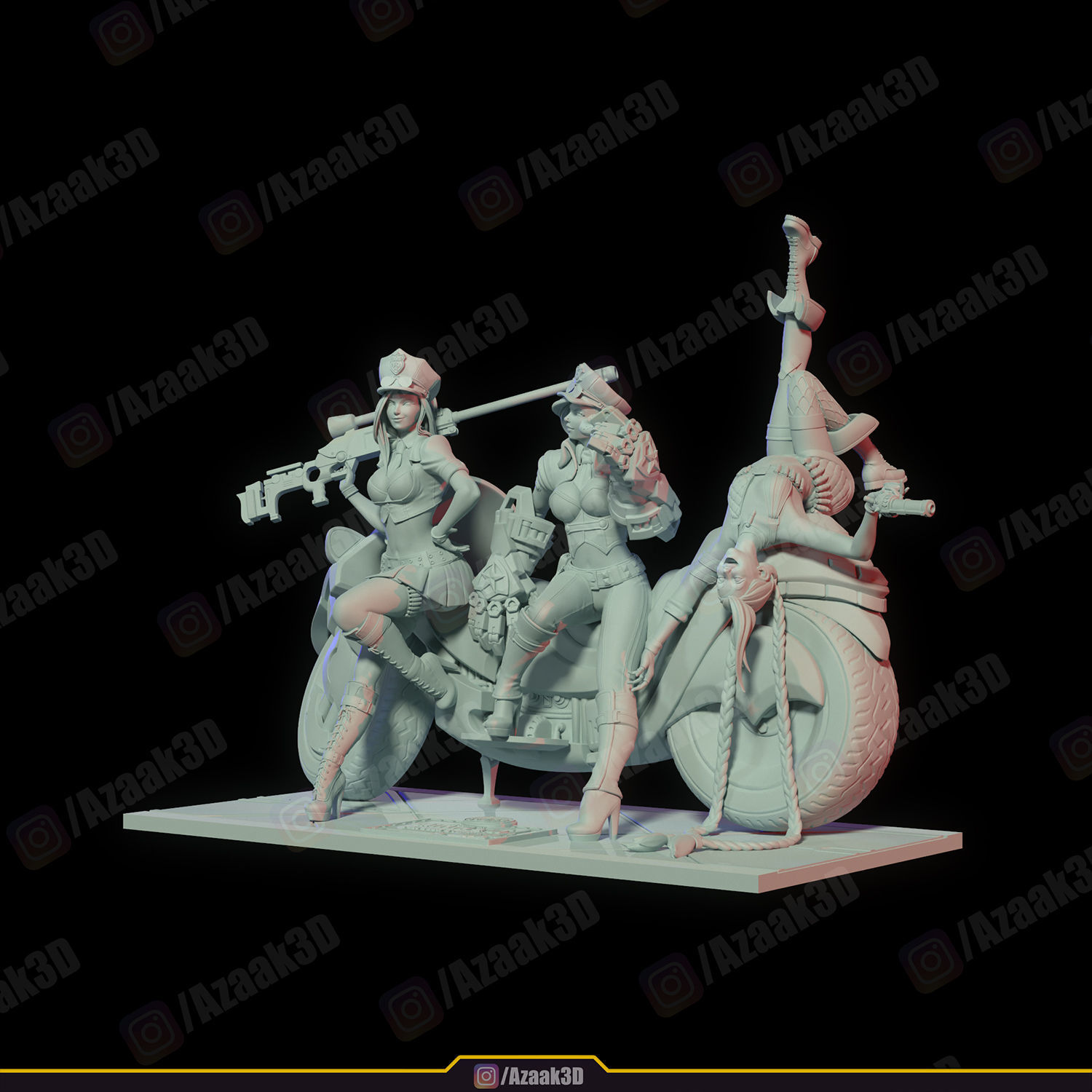 Piltovers Finest - Caitlyn Vi Jinx  3D print model_26