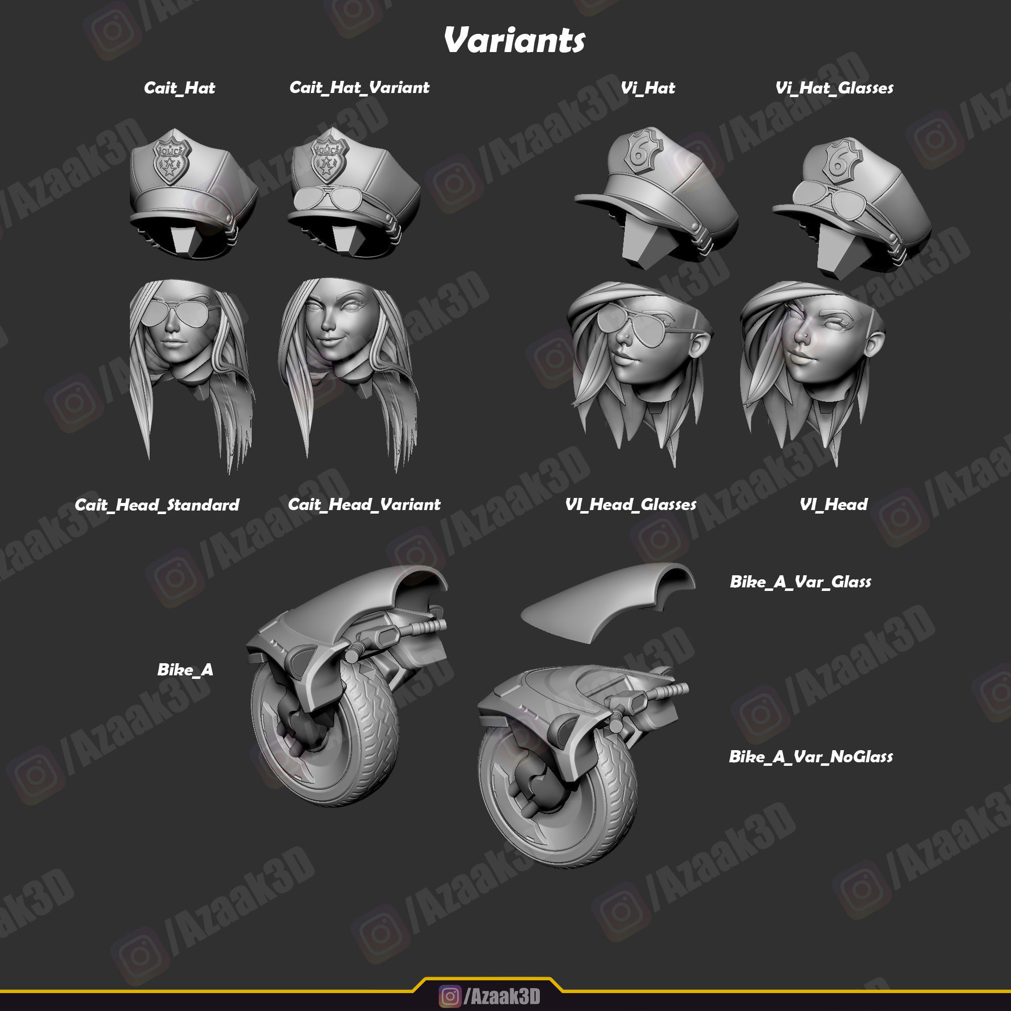 Piltovers Finest - Caitlyn Vi Jinx  3D print model_4