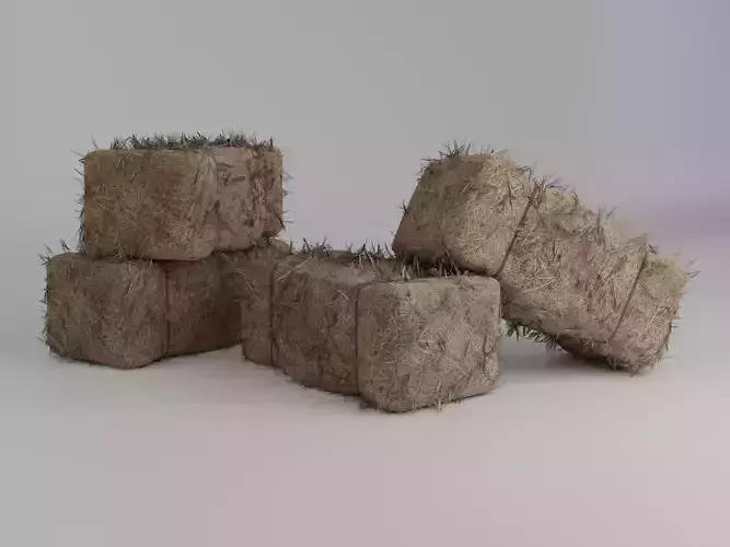 Realistic Hay Bale Free low-poly 3D model