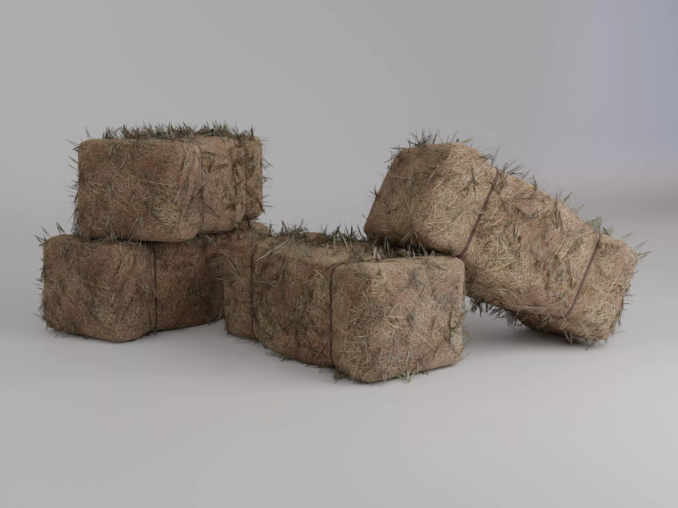 Realistic Hay Bale Free low-poly 3D model