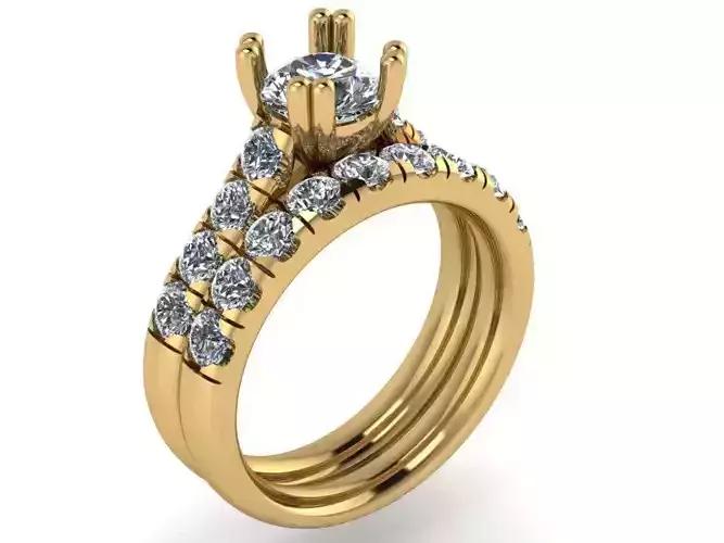 Round Diamond Ring Set 1371