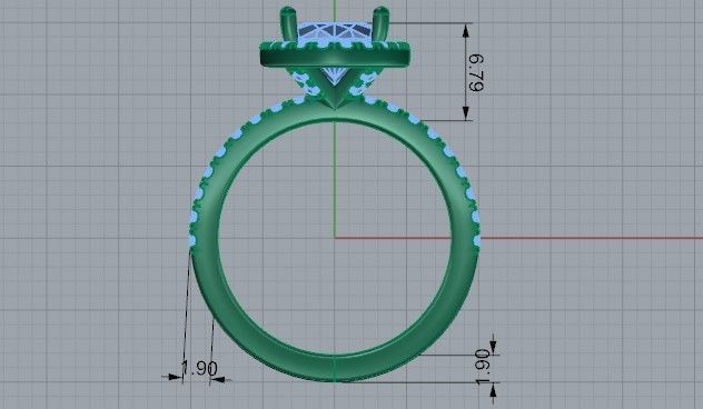 Oval Halo Ring 1384 3D print model_6