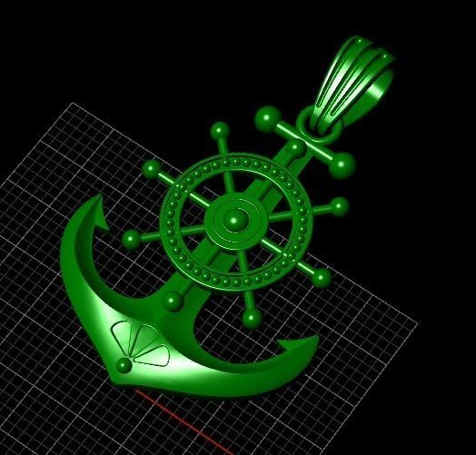 Pendant in the form of an anchor N01560 3D print model_2