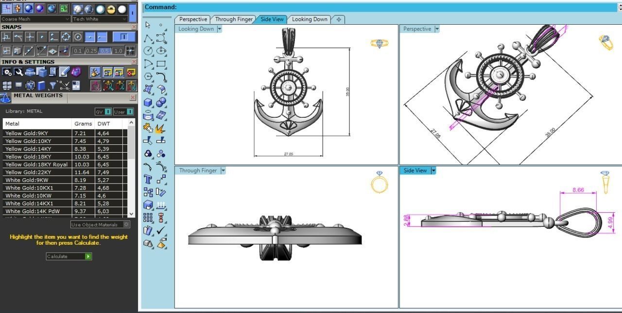 Pendant in the form of an anchor N01560 3D print model_5