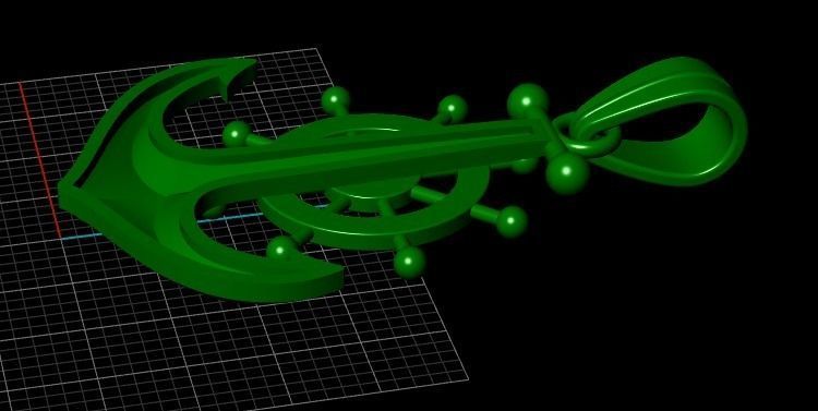 Pendant in the form of an anchor N01560 3D print model_4