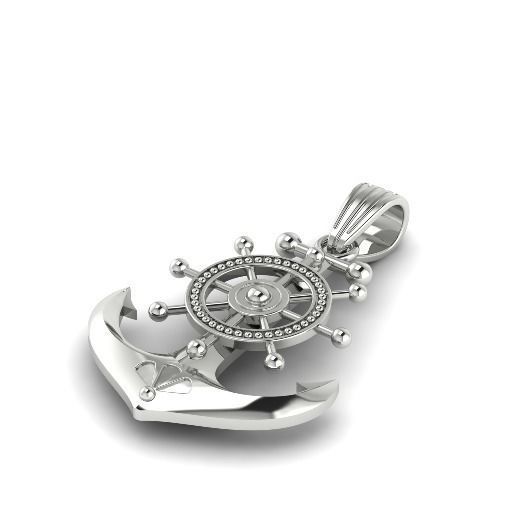 Pendant in the form of an anchor N01560 3D print model_1