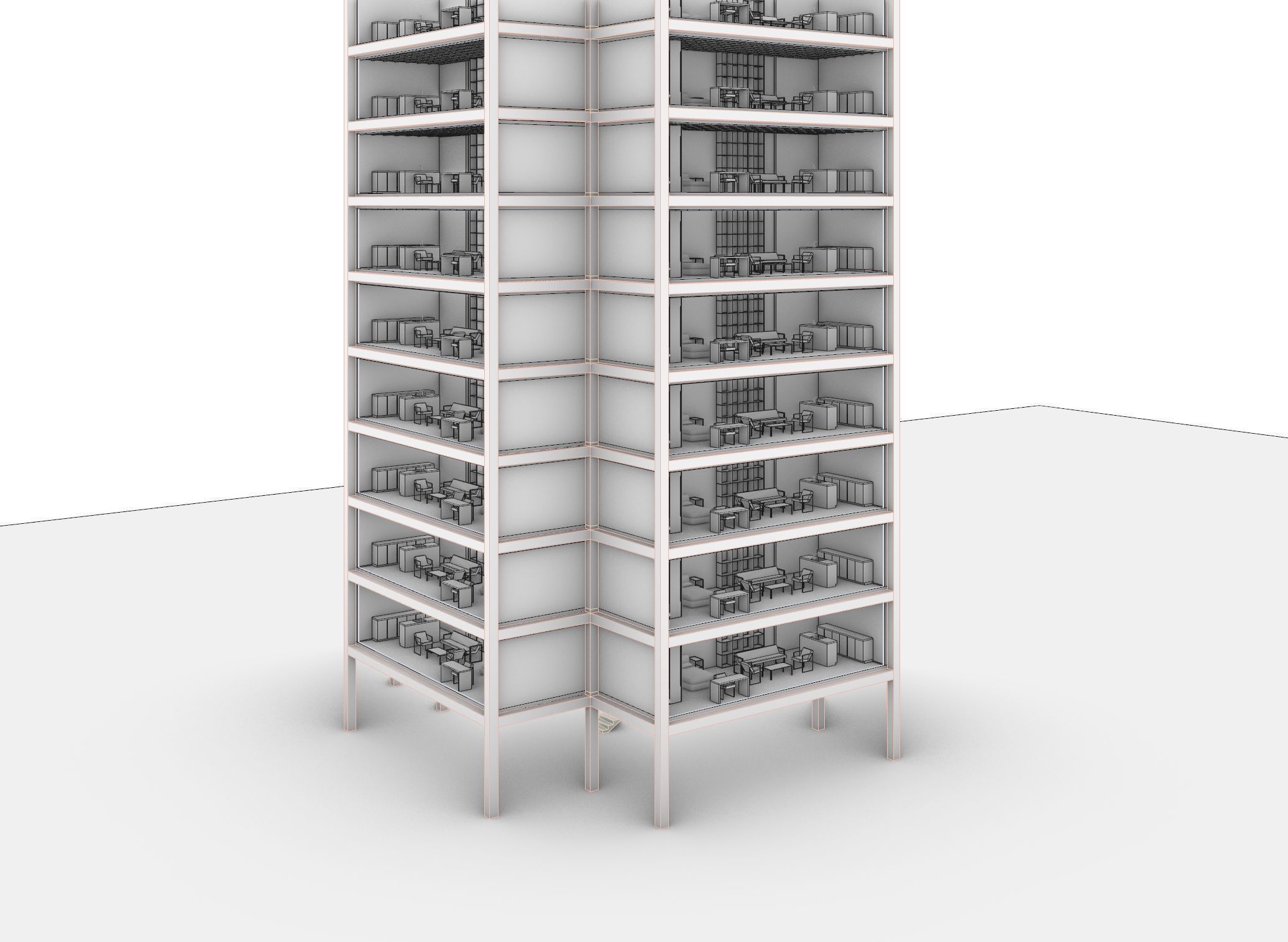 Container House Skyscraper 3D model_7