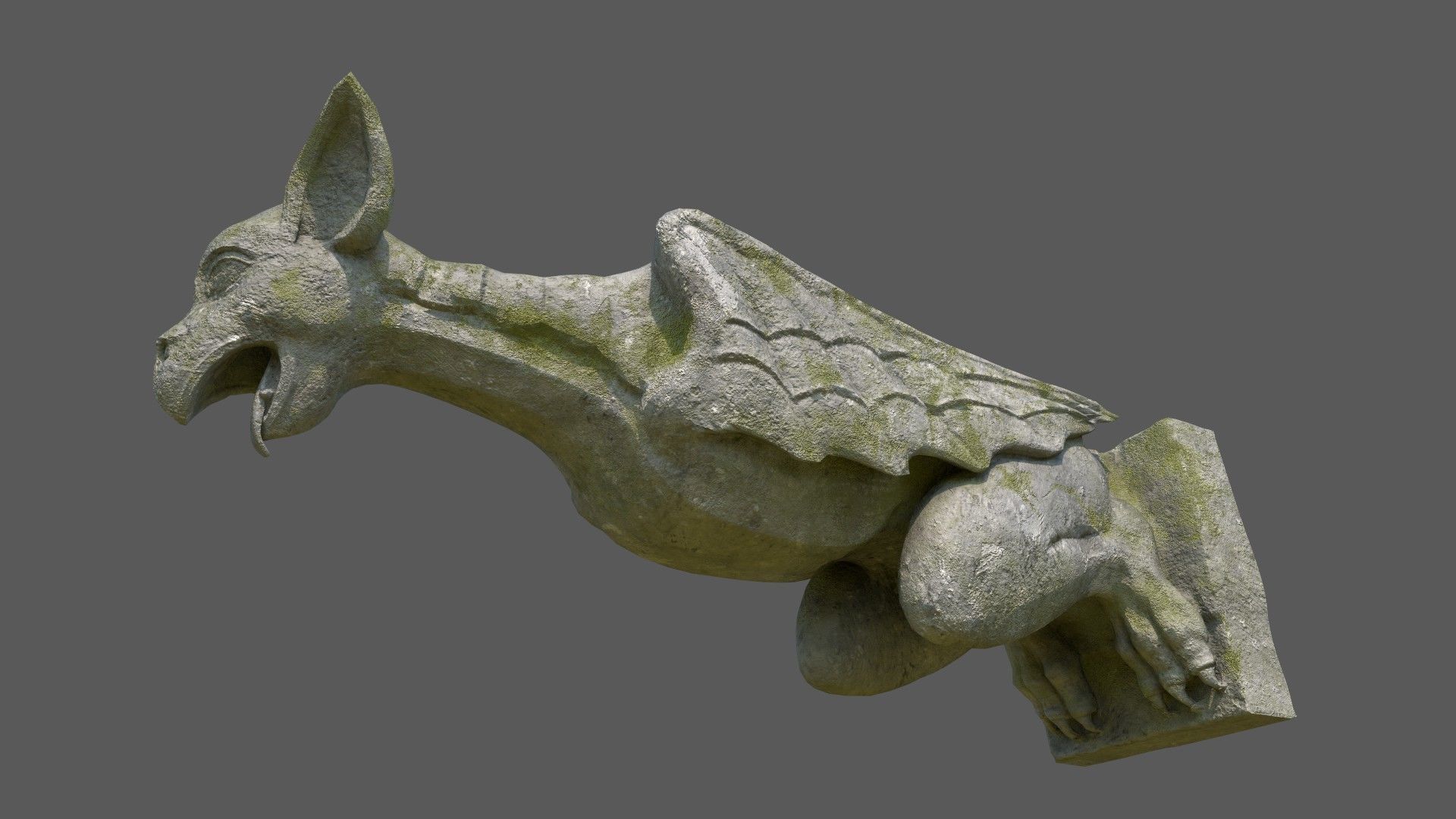 Gargoyle09 Low-poly 3D model_3