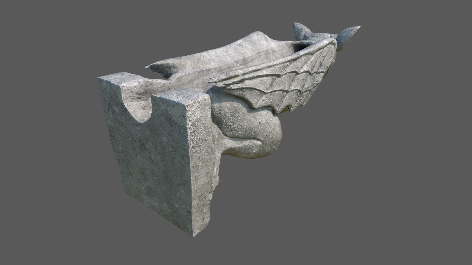 Gargoyle09 Low-poly 3D model_8
