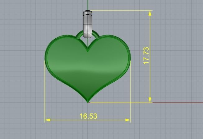 Pendant in the shape of a heart N01553 3D print model_6