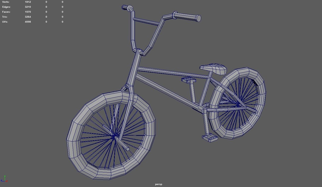 Low Poly Bmx Low-poly 3D model_7
