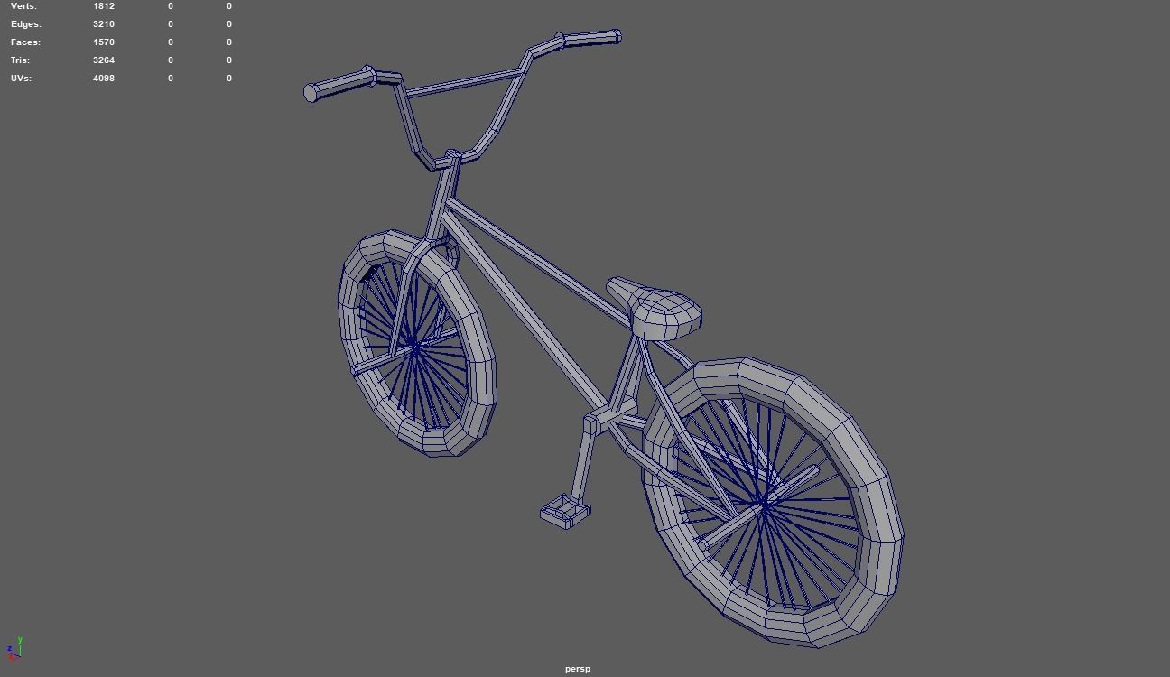 Low Poly Bmx Low-poly 3D model_8