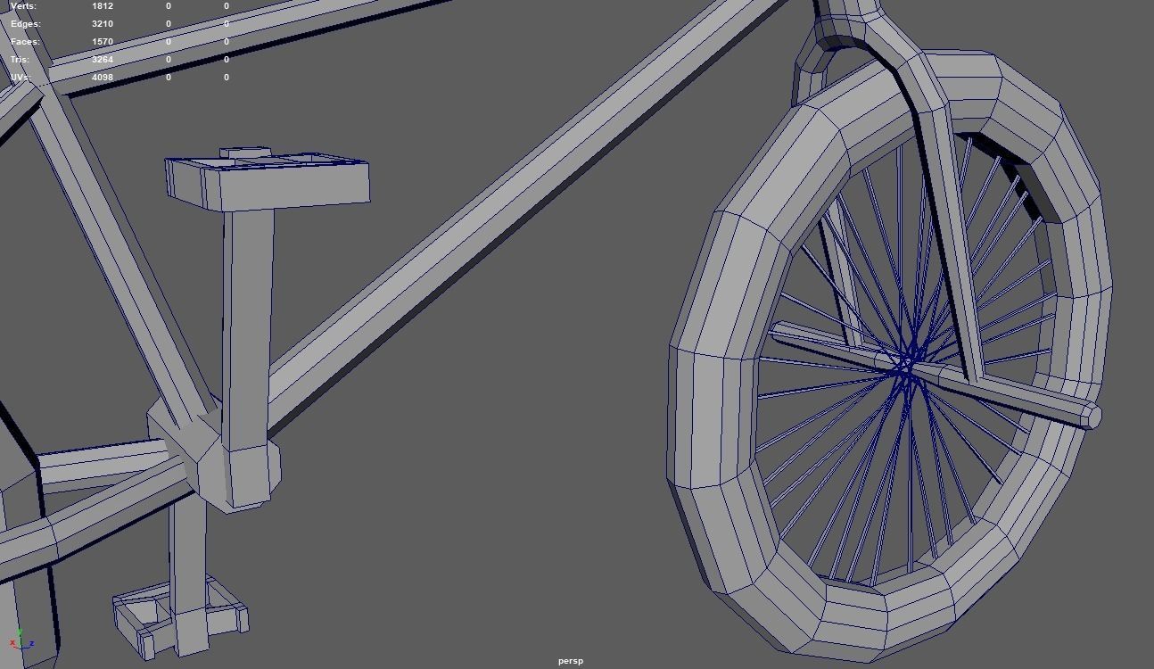 Low Poly Bmx Low-poly 3D model_13