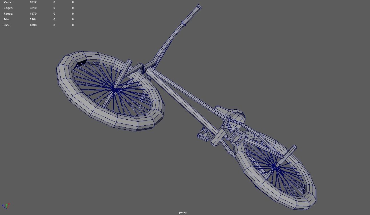 Low Poly Bmx Low-poly 3D model_10
