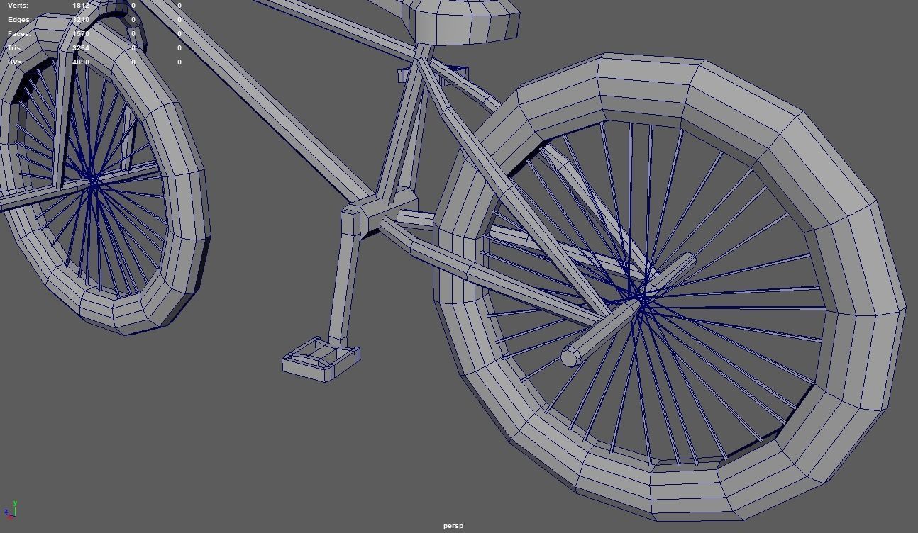 Low Poly Bmx Low-poly 3D model_11