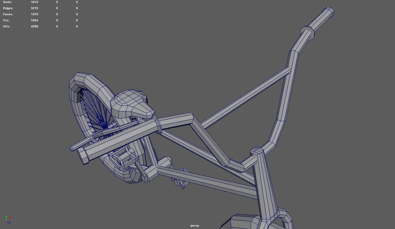 Low Poly Bmx Low-poly 3D model_12