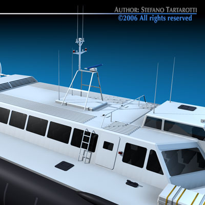 Hovercraft boat with two propellers 3D model_4