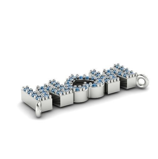 Pendant with letters M and a heart N01527 3D print model_1