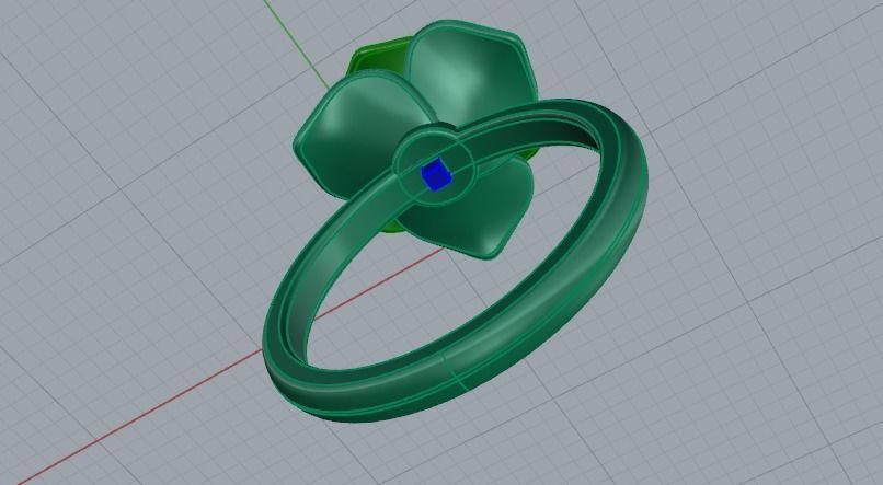 Ring in the form of a rose N01624 3D print model_5