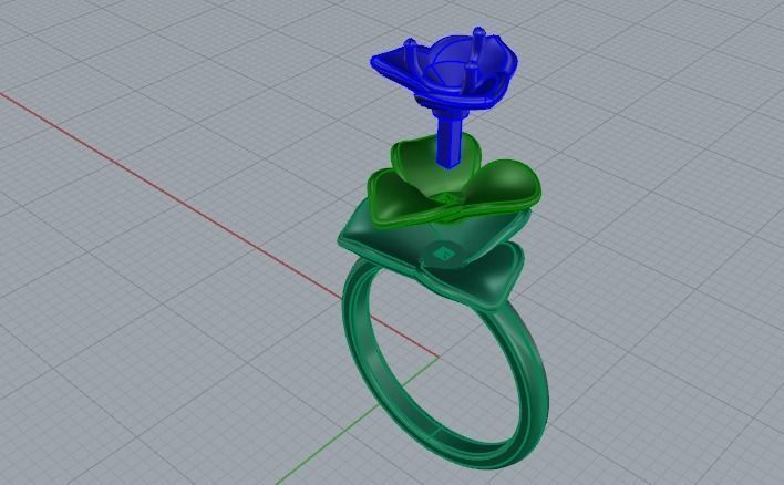 Ring in the form of a rose N01624 3D print model_2