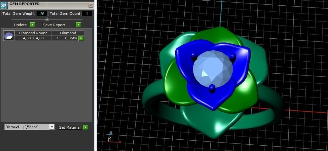 Ring in the form of a rose N01624 3D print model_10
