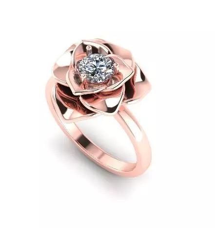 Ring in the form of a rose N01624 3D print model_0
