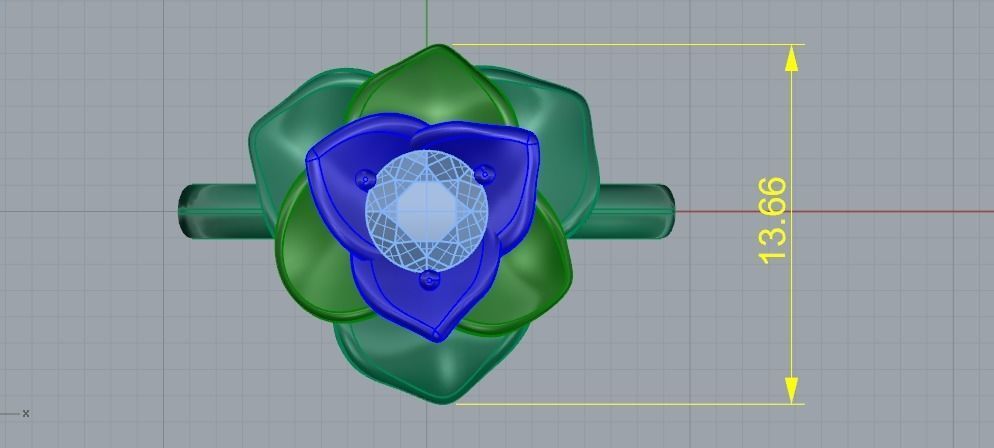 Ring in the form of a rose N01624 3D print model_7