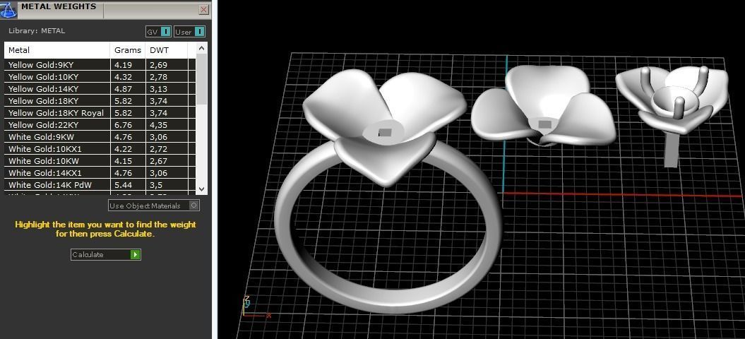 Ring in the form of a rose N01624 3D print model_9
