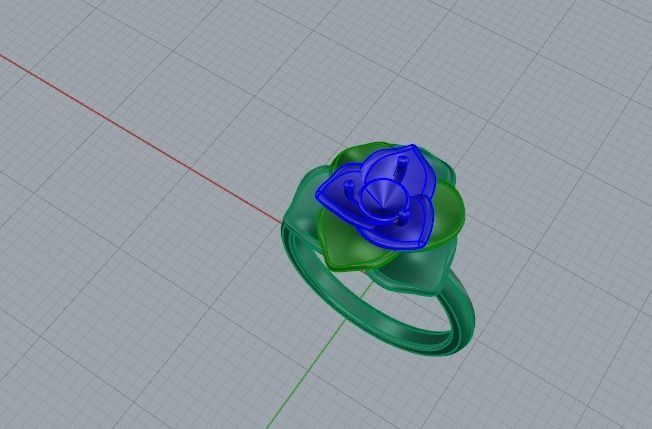 Ring in the form of a rose N01624 3D print model_4