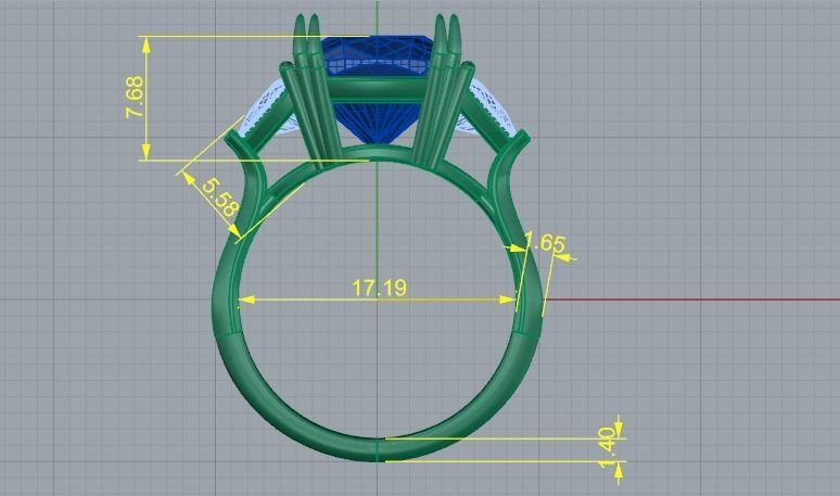 Ring N01619 3D print model_7