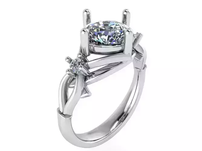 Cushion Split Shank Ring 1412