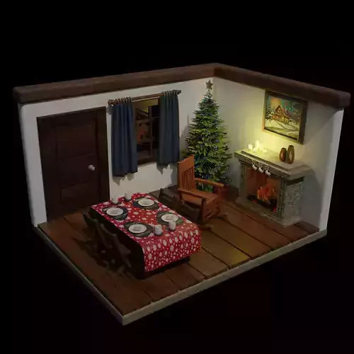 Isometric Christmas Room