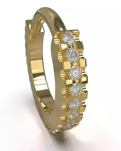 Hoop earrings with gems 8mm